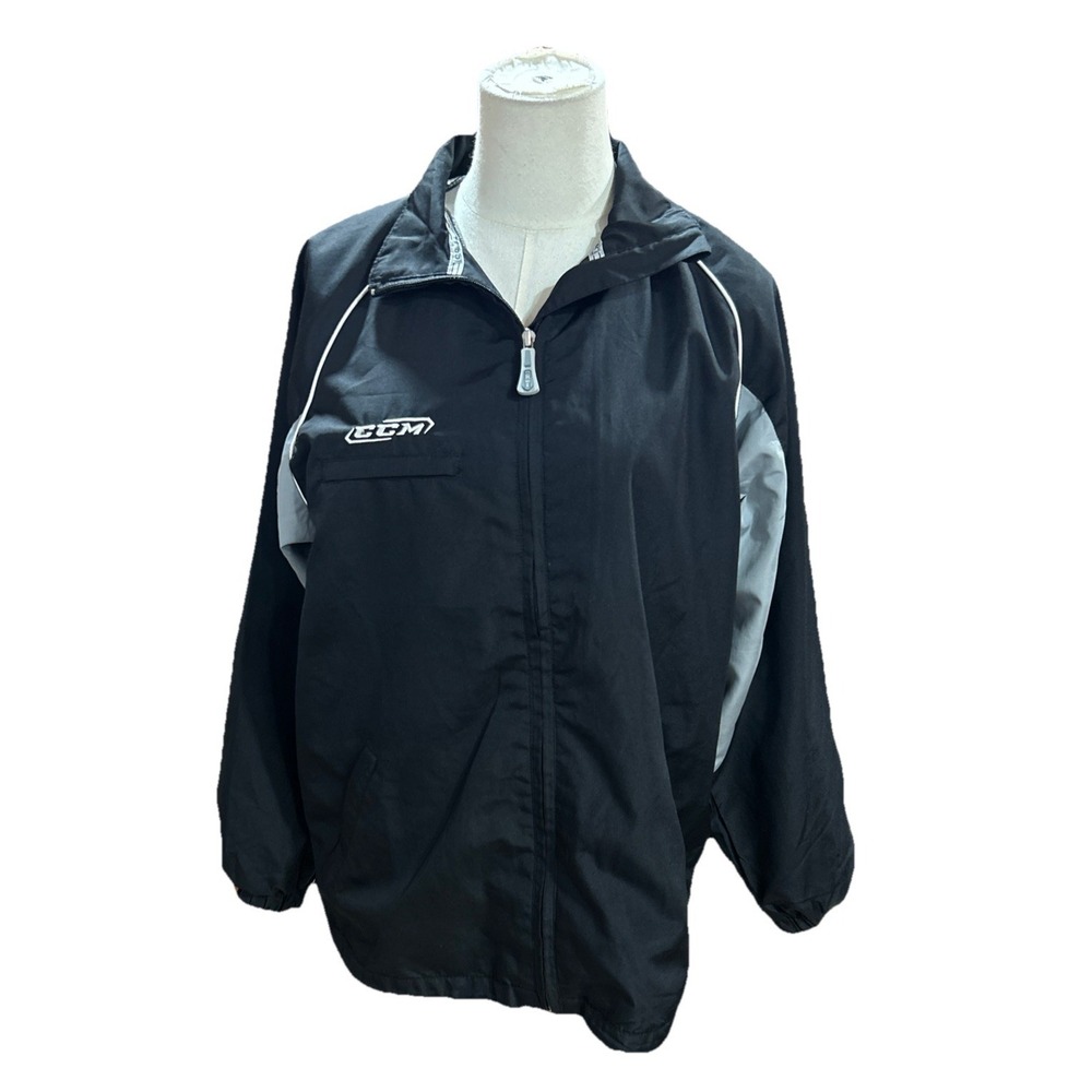 CCM Womens Windbreaker Jacket Large Black Hockey